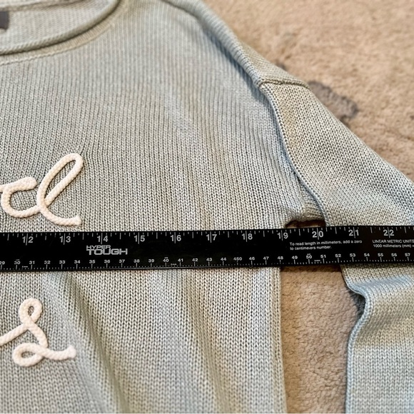 MARLED Women's Light Blue Good Vibes Knit Long Sleeve Top Size M - Picture 9 of 10